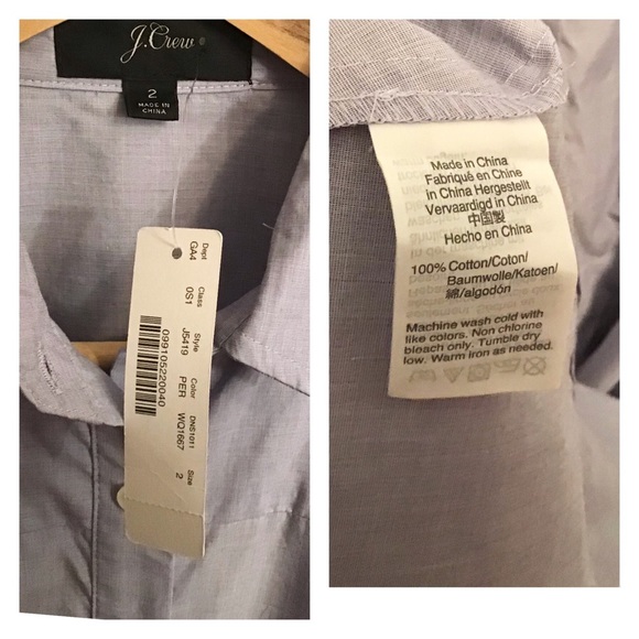 J. Crew NWT 2 Tie Waist Cotton Shirt Dress - Picture 9 of 10